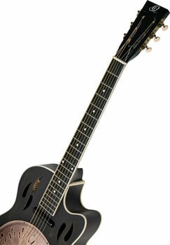 Guitarra ressonadora Ortega RRG40CE-DBK Distressed Black Satin - 7