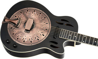 Resonaattorikitara Ortega RRG40CE-DBK Distressed Black Satin Resonaattorikitara - 7