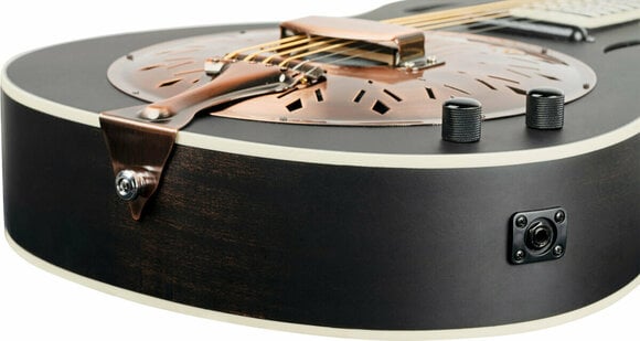 Resofonische gitaar Ortega RRG40CE-DBK Distressed Black Satin - 11