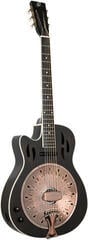 Resonator Guitar Ortega RRG40CE-DBK-L Distressed Black Satin Resonator Guitar - 3