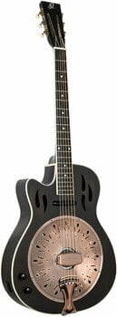 Resonator Guitar Ortega RRG40CE-DBK-L Distressed Black Satin - 4