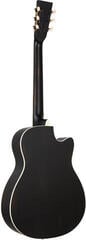 Resonator Guitar Ortega RRG40CE-DBK-L Distressed Black Satin Resonator Guitar - 5