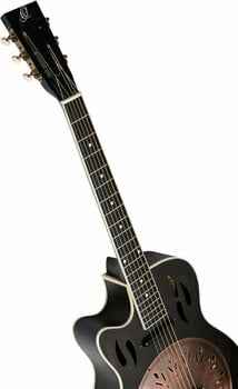 Resonator Guitar Ortega RRG40CE-DBK-L Distressed Black Satin - 7