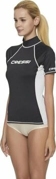 Paita Cressi Rash Guard Lady Short Sleeve Paita Black/White XS - 3