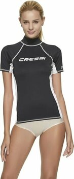 T-Shirt Cressi Rash Guard Lady Short Sleeve T-Shirt Black/White XS - 4