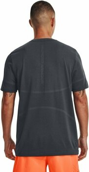 Фитнес тениска Under Armour Men's UA Rush Seamless Legacy Short Sleeve Pitch Gray/Black S Фитнес тениска - 5