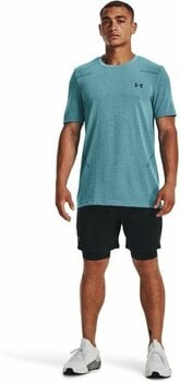 Fitness T-Shirt Under Armour Men's UA Seamless Grid Short Sleeve Glacier Blue/Sonar Blue S Fitness T-Shirt - 6