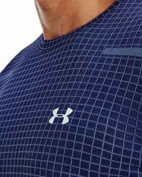 Fitness T-Shirt Under Armour Men's UA Seamless Grid Short Sleeve Sonar Blue/Gray Mist S Fitness T-Shirt - 3