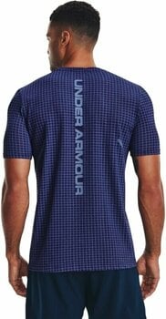 Fitness shirt Under Armour Men's UA Seamless Grid Short Sleeve Sonar Blue/Gray Mist S Fitness shirt - 5