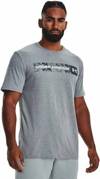 Fitness T-Shirt Under Armour Men's UA Camo Chest Stripe Short Sleeve Steel Light Heather/White S Fitness T-Shirt - 3