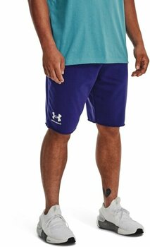 Fitness spodnie Under Armour Men's UA Rival Terry Shorts Sonar Blue/Onyx White S Fitness spodnie - 4
