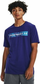Träning T-shirt Under Armour Men's UA Camo Chest Stripe Short Sleeve Sonar Blue/White S Träning T-shirt - 4