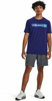 Fitness T-Shirt Under Armour Men's UA Camo Chest Stripe Short Sleeve Sonar Blue/White S Fitness T-Shirt - 6