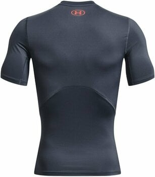 Fitness tričko Under Armour Men's UA HeatGear Armour Novelty Short Sleeve Downpour Gray/After Burn S Fitness tričko - 2