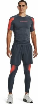Fitness tričko Under Armour Men's UA HeatGear Armour Novelty Short Sleeve Downpour Gray/After Burn S Fitness tričko - 6