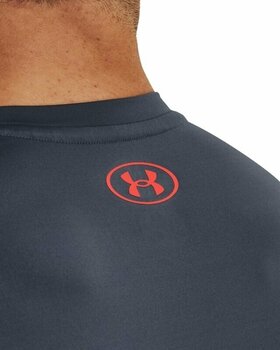 Fitness tričko Under Armour Men's UA HeatGear Armour Novelty Short Sleeve Downpour Gray/After Burn 2XL Fitness tričko - 3