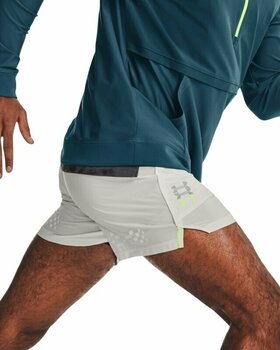 Kratke hlače za trčanje Under Armour Men's UA Run Anywhere Short Gray Mist/Lime Surge/Reflective L Kratke hlače za trčanje - 7