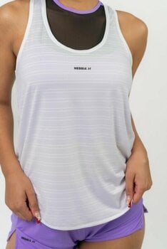 Fitness shirt Nebbia FIT Activewear Tank Top “Airy” with Reflective Logo White S Fitness shirt - 4