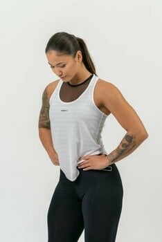 Fitness shirt Nebbia FIT Activewear Tank Top “Airy” with Reflective Logo White S Fitness shirt - 12