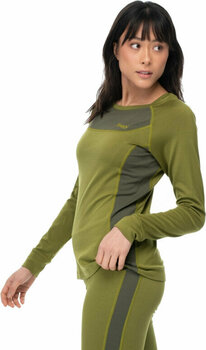 Thermal Underwear Bergans Cecilie Wool Long Sleeve Women Green/Dark Olive Green XS Thermal Underwear - 5