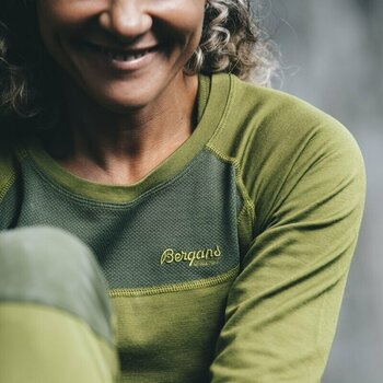 Sous-vêtements thermiques Bergans Cecilie Wool Long Sleeve Women Green/Dark Olive Green XS Sous-vêtements thermiques - 7
