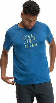 T-shirt de exterior Bergans Graphic Wool Tee Men North Sea Blue/Jade Green/Navy Blue S T-Shirt - 2