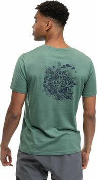 Outdoor T-Shirt Bergans Graphic Wool Tee Men Dark Jade Green/Navy Blue M T-Shirt - 3