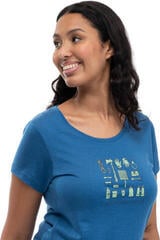 Outdoorové tričko Bergans Graphic Wool Tee Women North Sea Blue/Jade Green/Navy Blue XS Tričko - 1