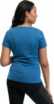 Majica na otvorenom Bergans Graphic Wool Tee Women North Sea Blue/Jade Green/Navy Blue M Majica na otvorenom - 4