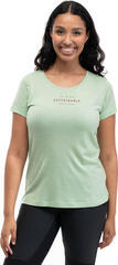 Outdoor T-Shirt Bergans Graphic Wool Tee Women Light Jade Green/Chianti Red - 2