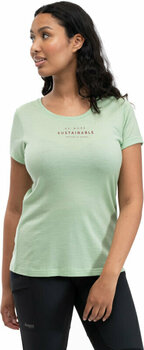 Outdoorové tričko Bergans Graphic Wool Tee Women Light Jade Green/Chianti Red XS Outdoorové tričko - 4