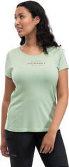 Тениска Bergans Graphic Wool Tee Women Light Jade Green/Chianti Red - 3