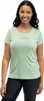 Majica na prostem Bergans Graphic Wool Tee Women Light Jade Green/Chianti Red L Majica na prostem - 3