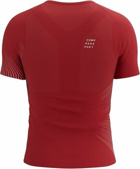 Løbe t-shirt med korte ærmer Compressport Performance SS Tshirt M High Risk Red/White S Løbe t-shirt med korte ærmer - 2