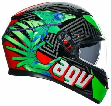 Přilba AGV K3 Kamaleon Black/Red/Green XS Přilba - 4