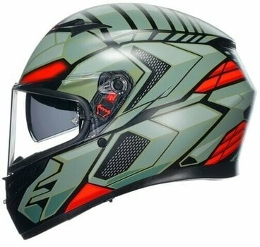 Helmet AGV K3 Decept Matt Black/Green/Red 2XL Helmet - 2