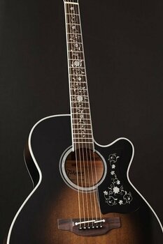 Jumbo elektro-akoestische gitaar Takamine EF450C-TT Black Burst - 10