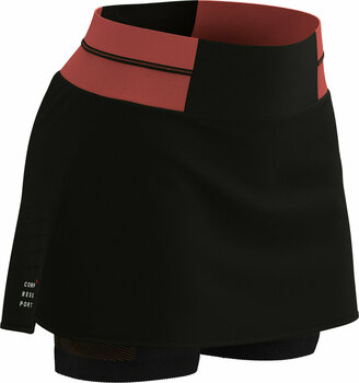 Hardloopshorts Compressport Performance Skirt Black/Coral M Hardloopshorts - 3