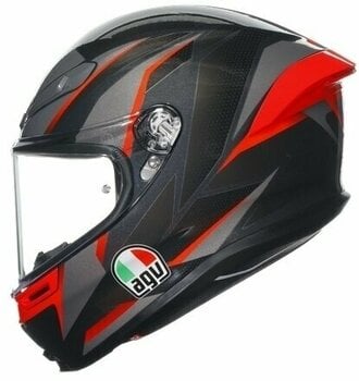 Helmet AGV K6 S Slashcut Black/Grey/Red S Helmet - 2