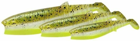 Isca de borracha Savage Gear Cannibal Shad 5 pcs Green Pearl Yellow 10 cm 9 g - 2
