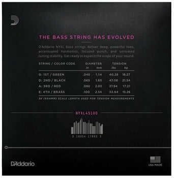 Bassguitar strings D'Addario NYXL45100 - 2