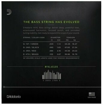 Saiten für E-Bass D'Addario NYXL45105 - 2