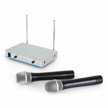 Kézi mikrofonszett Auna FU-2-S Wireless Microphone System 2 Mics VHF Silver - 3