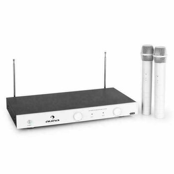 Ručni bežični sustav Auna 3-W VHF Wireless Microphone Set 2 Handheld White - 2