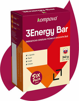 Μπάρα Kompava Sixpack 3Energy Bar Φράουλα ( Γεύση ) 6 x 40 g Μπάρα - 2