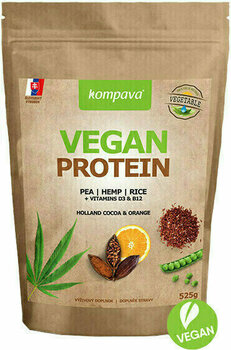 Rastlinný proteín Kompava Vegan Protein Chocolate/Orange 525 g Rastlinný proteín - 2