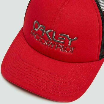 Cyklistická čepice Oakley Factory Pilot Trucker Hat Redline/Uniform Gray UNI Kšiltovka - 3