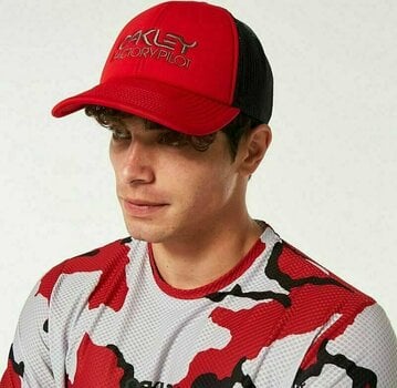 Cyklistická čepice Oakley Factory Pilot Trucker Hat Redline/Uniform Gray UNI Kšiltovka - 4