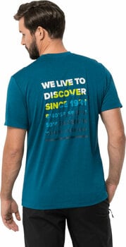 Camisa para exteriores Jack Wolfskin Hiking S/S T M Blue Daze S Camiseta - 4
