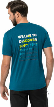 Friluftsliv T-shirt Jack Wolfskin Hiking S/S T M Blue Daze M T-shirt - 4